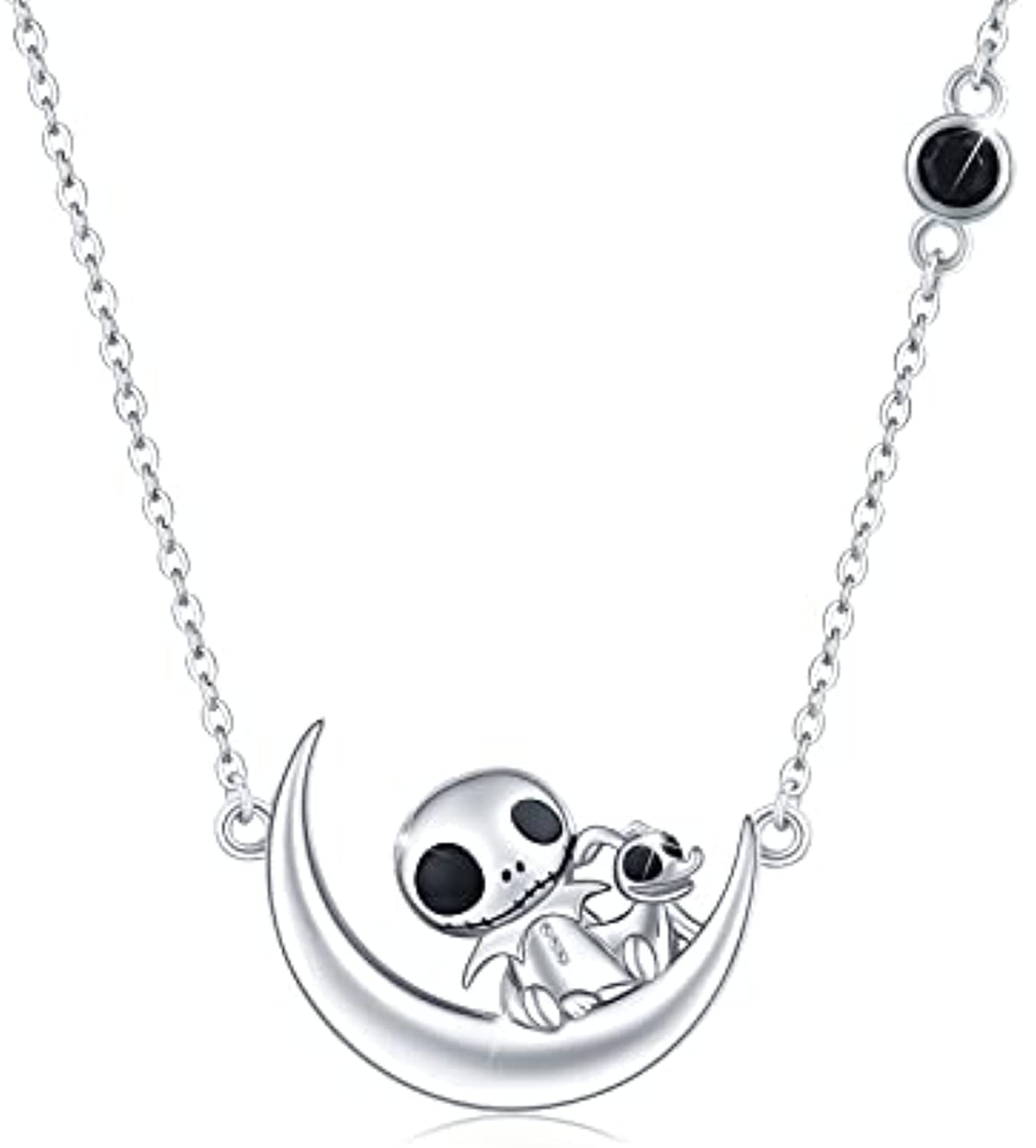 925 Sterling Silver Skull Jack Necklace