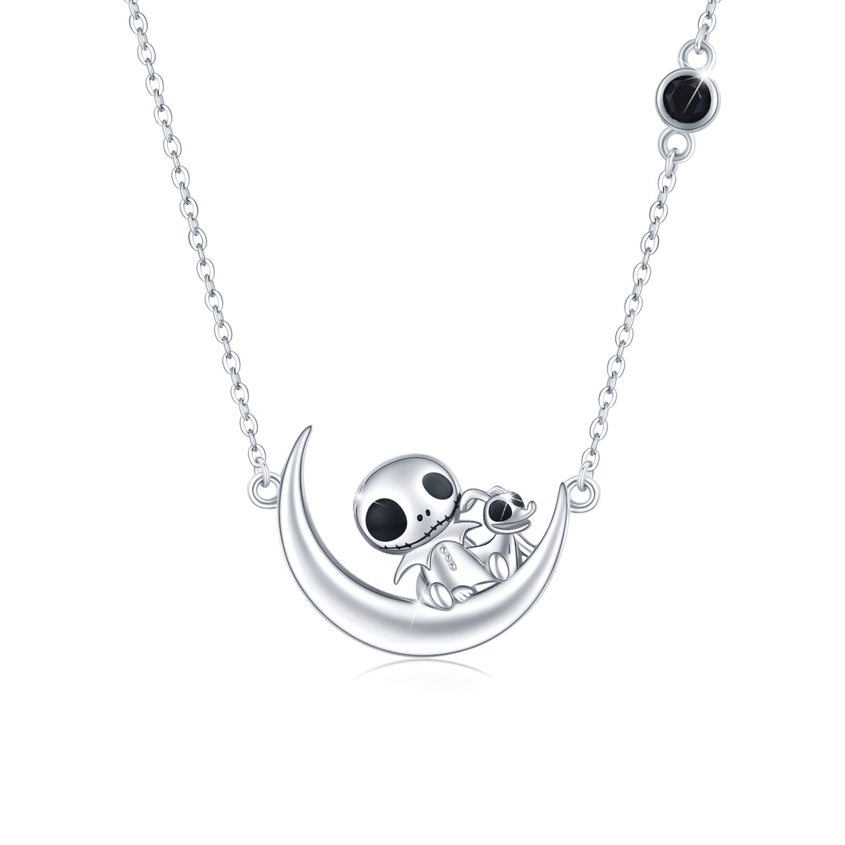 925 Sterling Silver Skull Jack Necklace