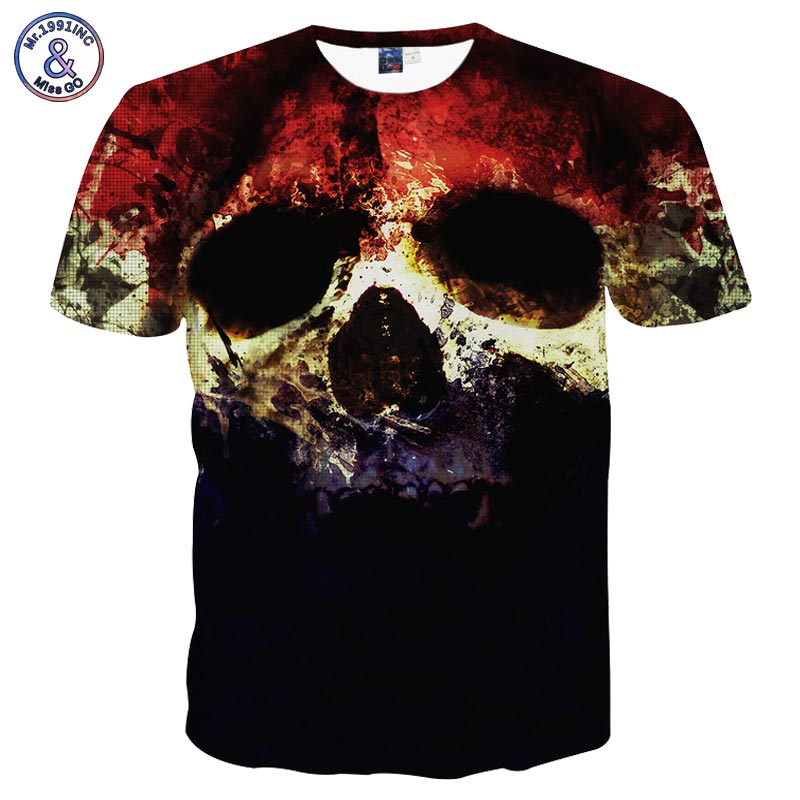 Mr.1991INC New Fashion 3D Tshirt Casual Summer Tops 3D Skull Print T Shirt Short Sleeve Tees For Men Women Hip Hop T-shirt