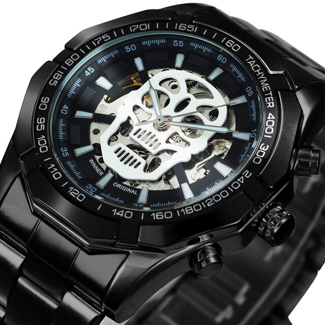 Mens watches Top Brand Luxury 2020 Automatic Mechanical Gold Watch For Men Skeleton Skull Full Steel Hip Hop relogio masculino