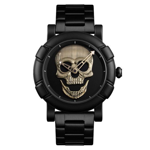 2020 Creative Fashion Skull Quartz Wrist Watch Men Stainless Steel Strap Sport Watches Waterproof Male Clock Relogio Masculino