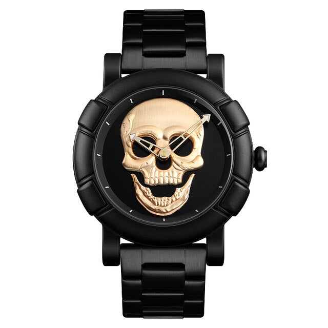 2020 Creative Fashion Skull Quartz Wrist Watch Men Stainless Steel Strap Sport Watches Waterproof Male Clock Relogio Masculino