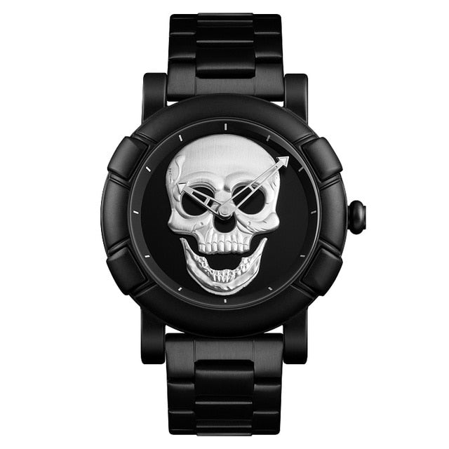 2020 Creative Fashion Skull Quartz Wrist Watch Men Stainless Steel Strap Sport Watches Waterproof Male Clock Relogio Masculino