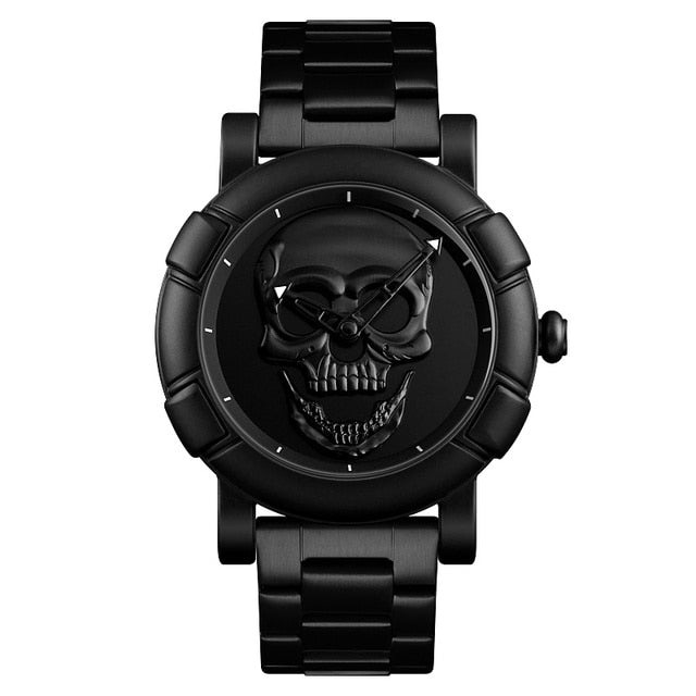 2020 Creative Fashion Skull Quartz Wrist Watch Men Stainless Steel Strap Sport Watches Waterproof Male Clock Relogio Masculino