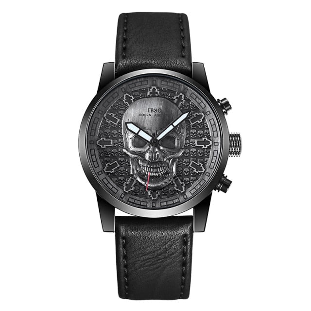 IBSO Brand Skull Quartz Watch for Men 2021 Creative Gothic Sport Quartz Hours Male Wristwatch Clocks Punk relogios masculino