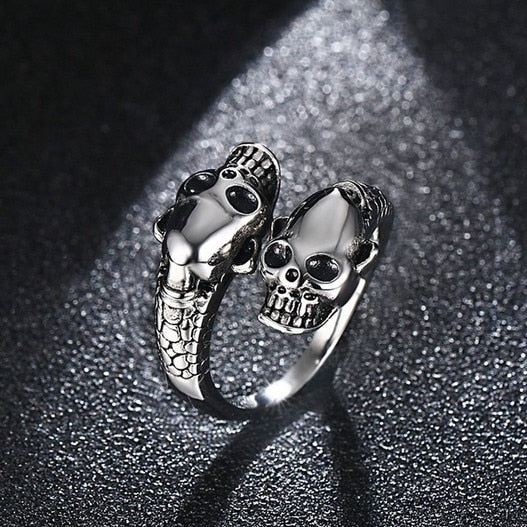 1pcs Titanium Steel Eagle Dragon Claw Halloween Skull Ring Hot Selling Men&#39;s Domineering Opening Rock Animal Jewelry