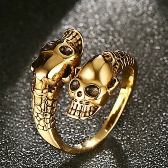 1pcs Titanium Steel Eagle Dragon Claw Halloween Skull Ring Hot Selling Men&#39;s Domineering Opening Rock Animal Jewelry