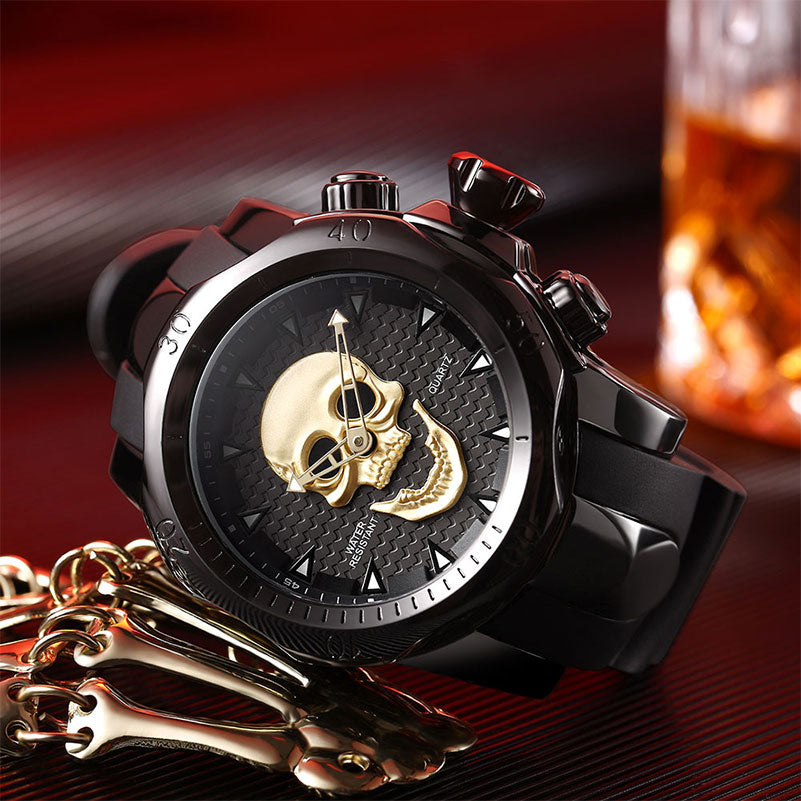 New 2022 Skull Watch Men Watches Fashion Water Resistant Quartz Wristwatches Sports Watch Male Relogios Masculinos Drop Shipping