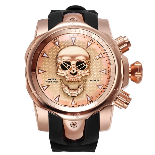 New 2022 Skull Watch Men Watches Fashion Water Resistant Quartz Wristwatches Sports Watch Male Relogios Masculinos Drop Shipping