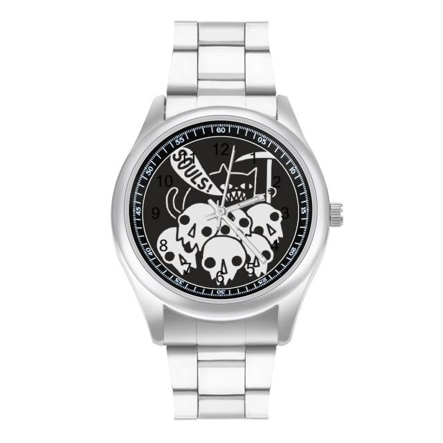 Skull Quartz Watch Good Quality Modern Wrist Watch Stainless Men Fishing Photo Wristwatch