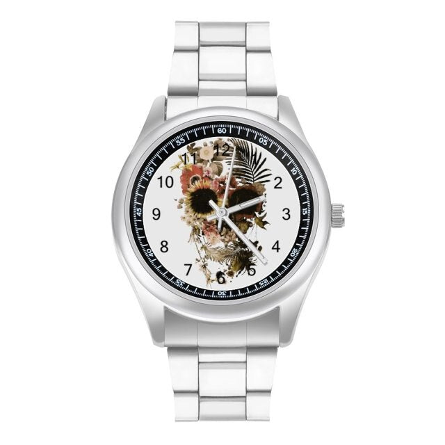 Skull Quartz Watch Good Quality Modern Wrist Watch Stainless Men Fishing Photo Wristwatch