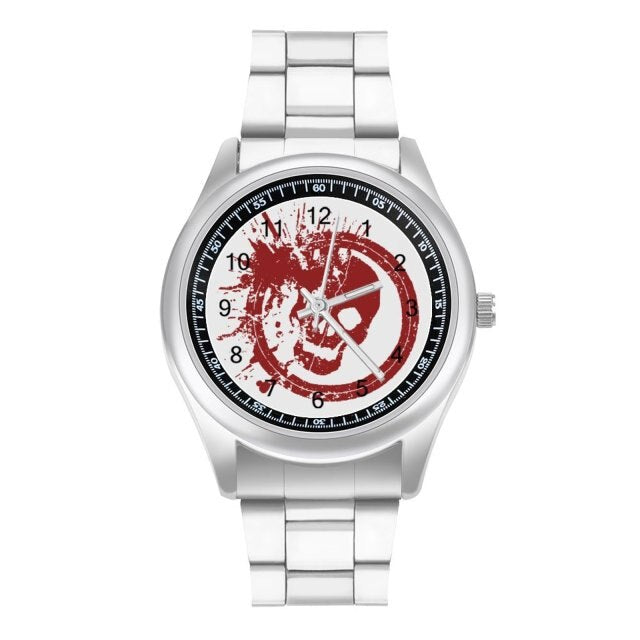 Skull Quartz Watch Good Quality Modern Wrist Watch Stainless Men Fishing Photo Wristwatch