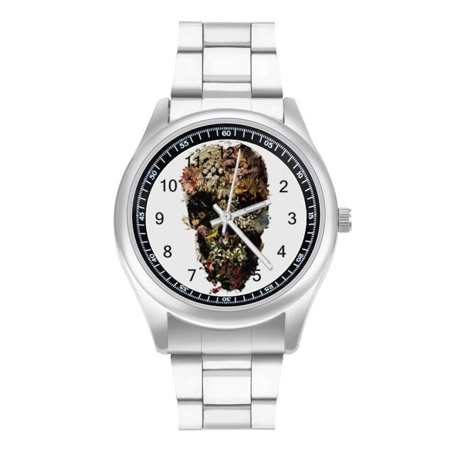 Skull Quartz Watch Good Quality Modern Wrist Watch Stainless Men Fishing Photo Wristwatch