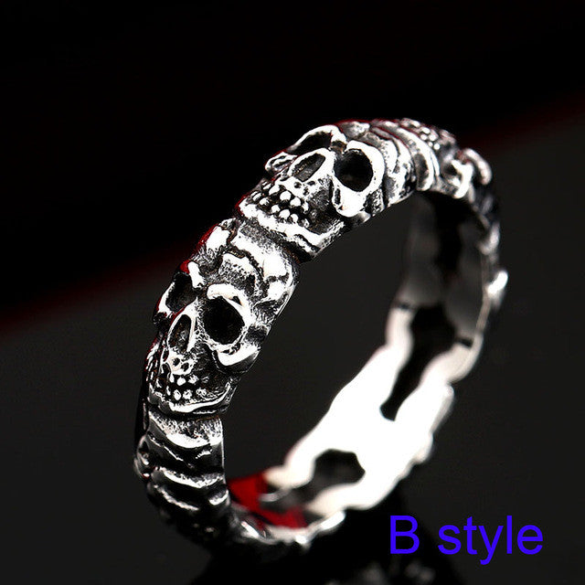 steel soldier stainless steel punk cycle skull ring for men personality popular for aliexpress jewelry