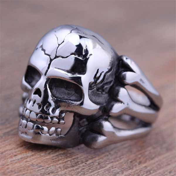 NBSAMENG 2017 Punk Vintage Trend Men's Ring Gothic Men Skull Flower Biker Zinc Alloy Ring Man Fashion Rings Free Shipping sa977