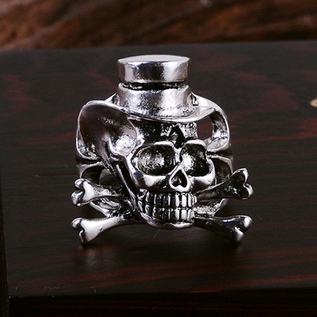 NBSAMENG 2017 Punk Vintage Trend Men's Ring Gothic Men Skull Flower Biker Zinc Alloy Ring Man Fashion Rings Free Shipping sa977