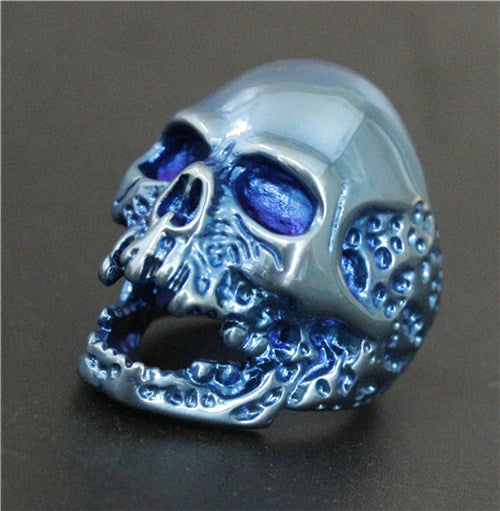 2016 Mens Walking Evil Skull Ring 316L Stainless Steel Men Boys Silver Cool Man Biker Ring