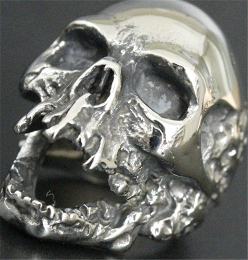 2016 Mens Walking Evil Skull Ring 316L Stainless Steel Men Boys Silver Cool Man Biker Ring