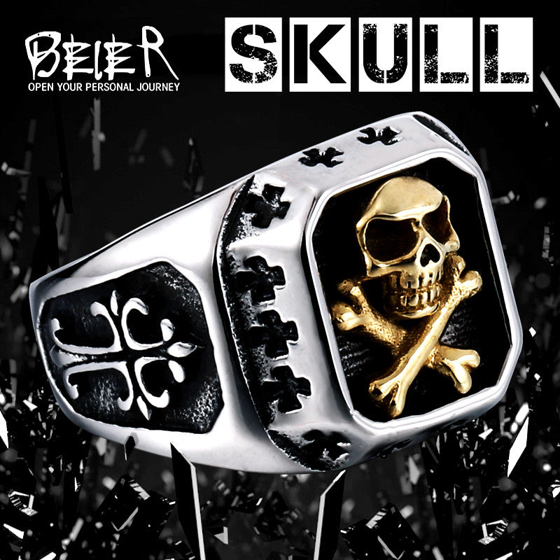 Beier 316L Stainless Steel ring  biker Ring skull Man's special copper fashion jewelry  LLBR8-331R