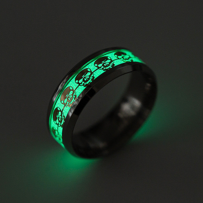 RoadSkull Favourite! - Unisex Luminous titanium Skull Ring.